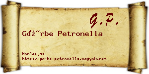Görbe Petronella névjegykártya