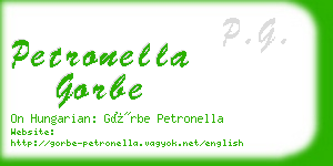 petronella gorbe business card